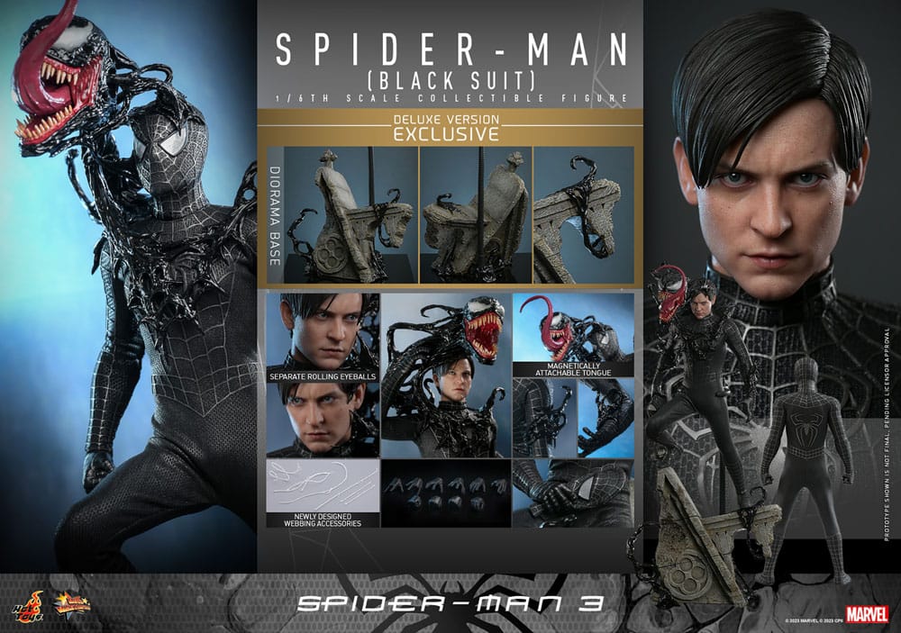 Marvel Spider-Man 3 Spider-Man (Black Suit) (Deluxe Version) 30cm 1/6 Scale Movie Masterpiece Action Figure