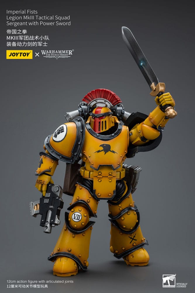 Warhammer The Horus Heresy Imperial Fists Legion MkIII Tactical Squad Sergeant with Power Sword 12cm 1/18 Scale Action Figure