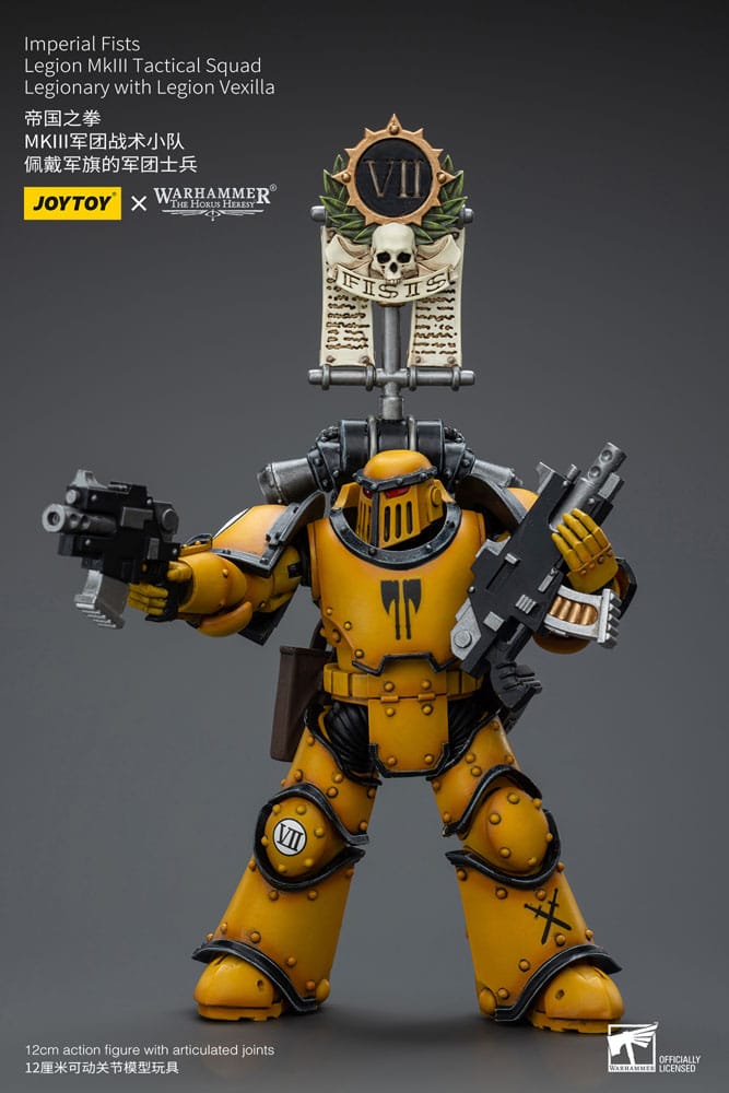 Warhammer The Horus Heresy Imperial Fists Legion MkIII Tactical Squad Legionary with Legion Vexilla 12cm 1/18 Scale Action Figure