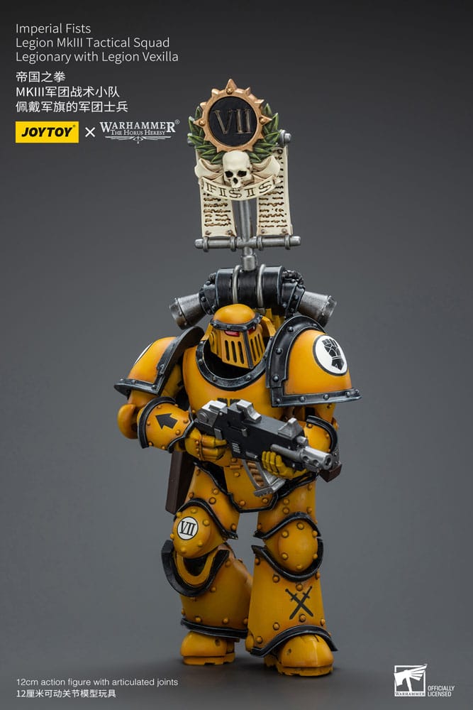 Warhammer The Horus Heresy Imperial Fists Legion MkIII Tactical Squad Legionary with Legion Vexilla 12cm 1/18 Scale Action Figure