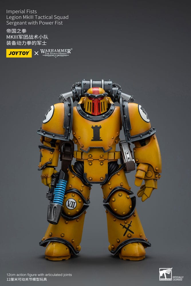 Warhammer The Horus Heresy Imperial Fists Legion MkIII Tactical Squad Sergeant with Power Fist 12cm 1/18 Scale Action Figure