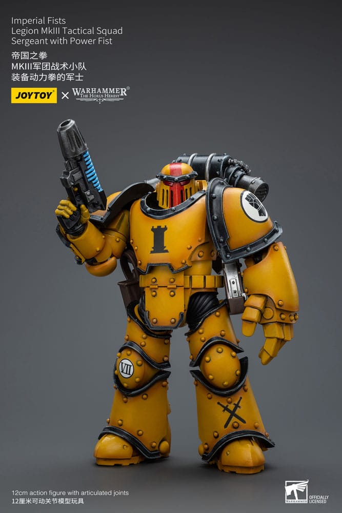 Warhammer The Horus Heresy Imperial Fists Legion MkIII Tactical Squad Sergeant with Power Fist 12cm 1/18 Scale Action Figure