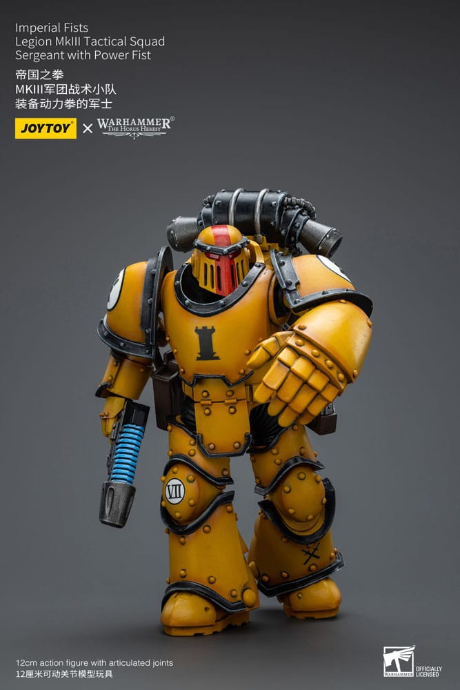 Warhammer The Horus Heresy Imperial Fists Legion MkIII Tactical Squad Sergeant with Power Fist 12cm 1/18 Scale Action Figure