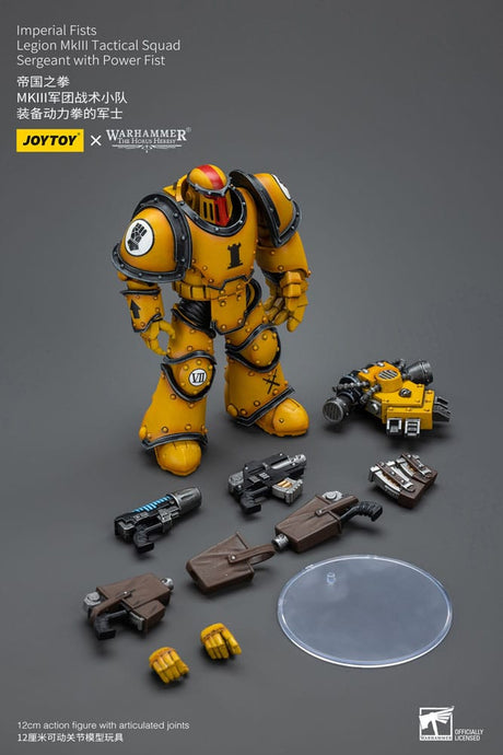 Warhammer The Horus Heresy Imperial Fists Legion MkIII Tactical Squad Sergeant with Power Fist 12cm 1/18 Scale Action Figure