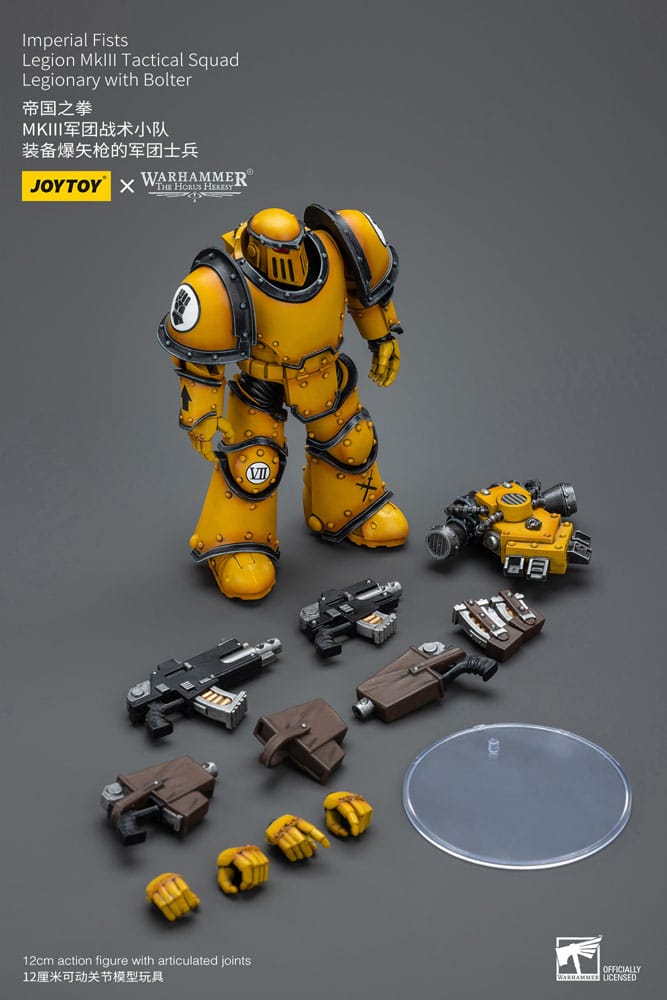 Warhammer The Horus Heresy Imperial Fists Legion MkIII Tactical Squad Legionary with Bolter 12cm 1/18 Scale Action Figure
