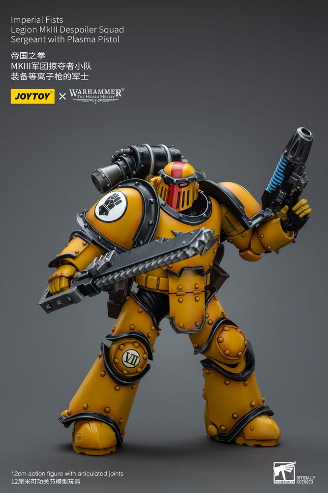 Warhammer The Horus Heresy Imperial Fists Legion MkIII Despoiler Squad Sergeant with Plasma Pistol 12cm 1/18 Scale Action Figure
